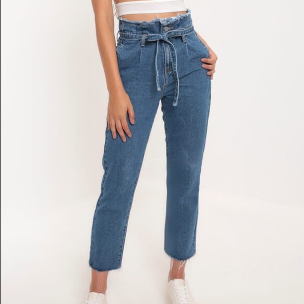 NWT Paperbag Mom Jeans